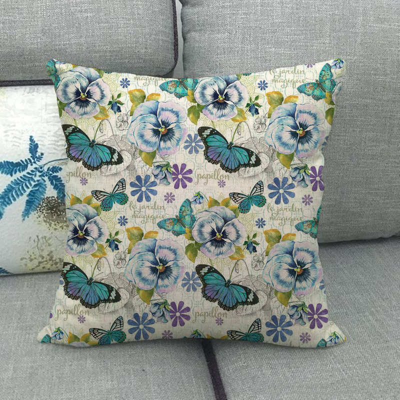 Nordic Floral Meanings Of Animals Digital Printing Short Plush Pillow Covers For Car Sofa Office Cushion Cover Home Goods