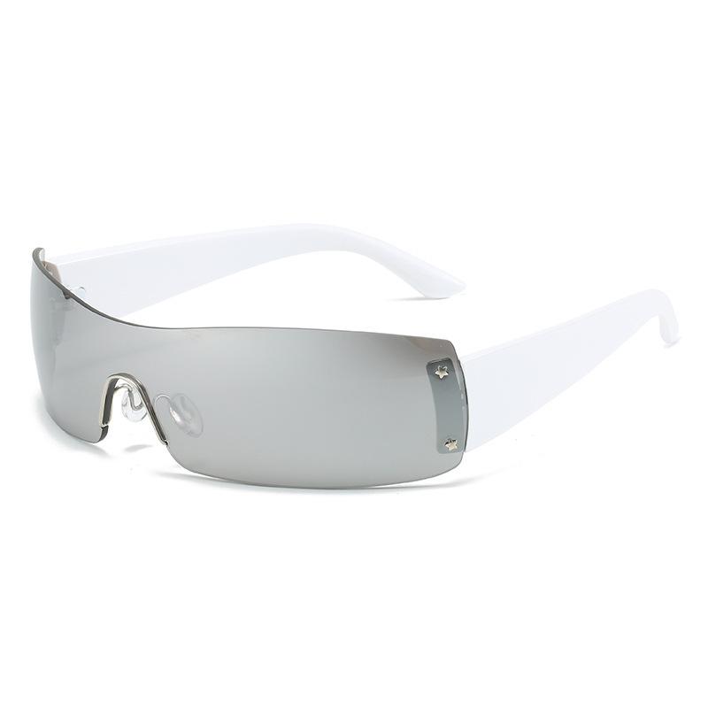 Frameless One-Piece Sports Sunglasses with UV400 Protection Unisex Design Lightweight for Running Cycling Driving
