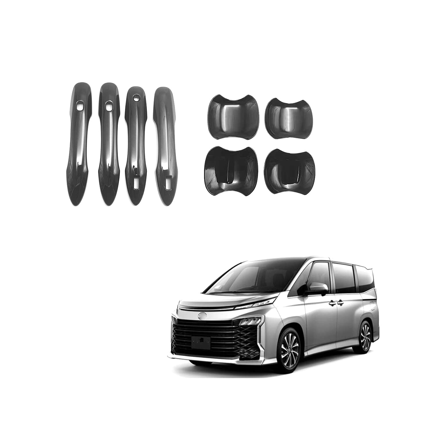 

Hyorabyn Door Handle Decorative Covers for the New Voxy 90 Series New Noah 90 Series 2022 Accessory Piano Black / (January onwards) - Dress-Up,