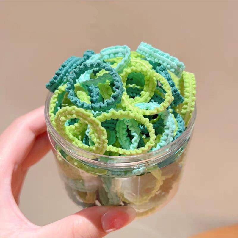 50-Piece Set: Lace Children's Thumb Rings & Ponytail Holders - Gentle On Hair, New Style Rubber Bands