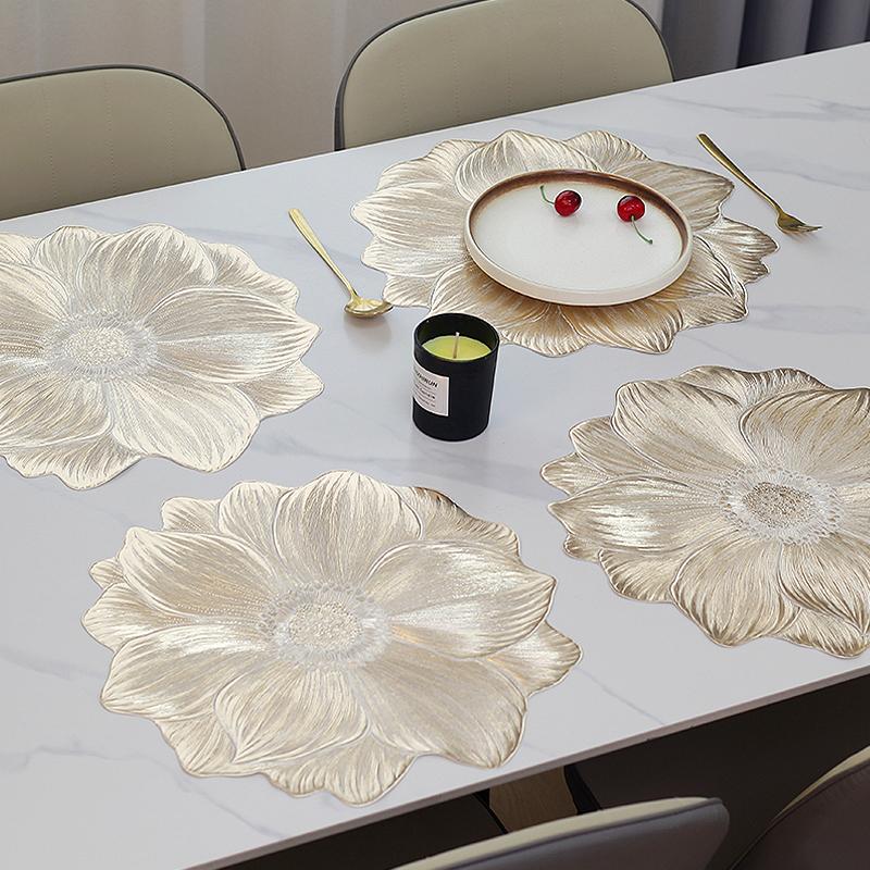 1 Pcs Lotus-Shaped Heat-Resistant And Washable Flower Placemat Decorative Heat Table Pad Coasters