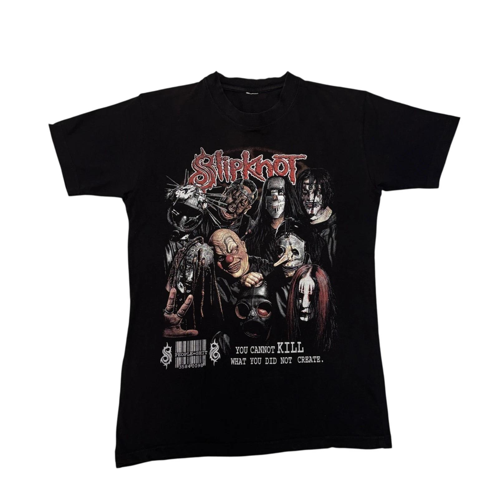 Vintage Slipknot Shirt Black Y2K Tour Concert Nu Metal Band Tee Korn Deftones L