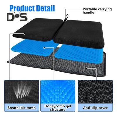 Coussin de siège portable en gel TPE, soulagement de la douleur sédentaire, respirant, lavable, pour camping en plein air, banc de jardin, voyage, siège d'avion, tapis pliable