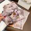 Pastoral Dandelion Silk Scarf - Spring/Summer Small Square Scarf for Women, Neck Protection, Bag Tie, Professional Commuting.