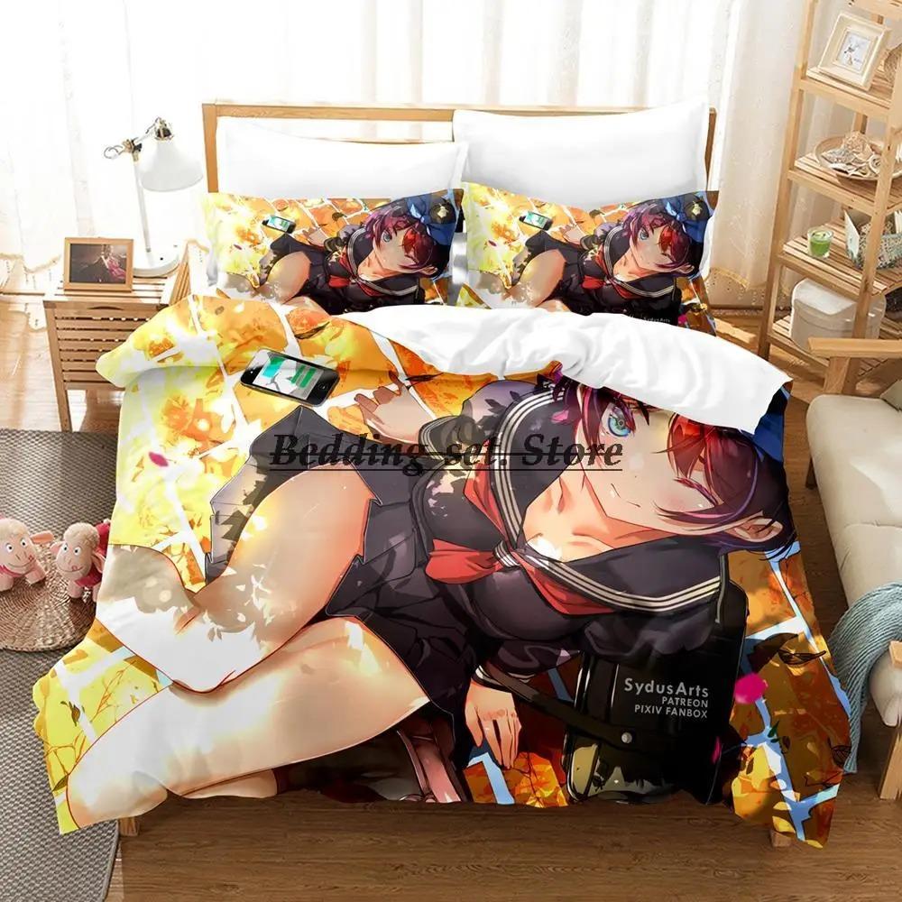 Comfortable Anime Print Bedding Set With Duvet Cover And Pillowcases Single Twin Full Queen King Sizes For All Ages