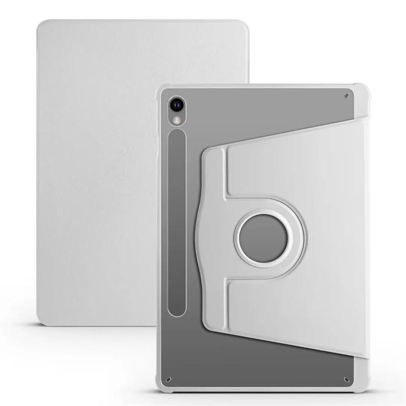 

Вращающийся на 360 градусов акриловый прозрачный жесткий чехол для планшета Samsung Tab S9 FE 10,9 FE жесткий защитный складной чехол-держатель Tab S9 Fe(10.9 inch) серый