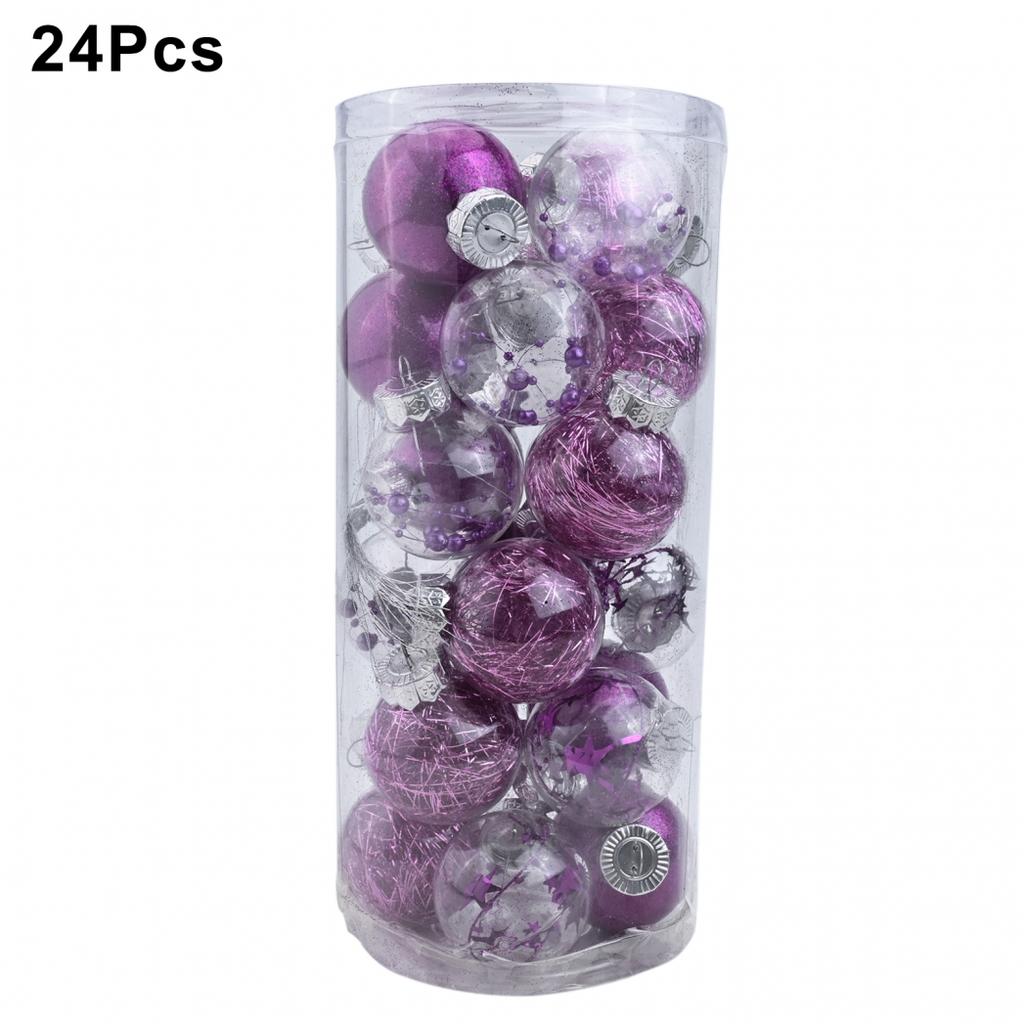 24 ks třpytivé vánoční ozdoby 6 cm průměr vánoční stromek dekor závěsné koule