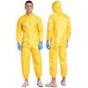 Mens Full Body Hooded Jumpsuit Long Sleeve Front Zipper Elastic Opening Overalls Hazmat Suit Halloween Costume