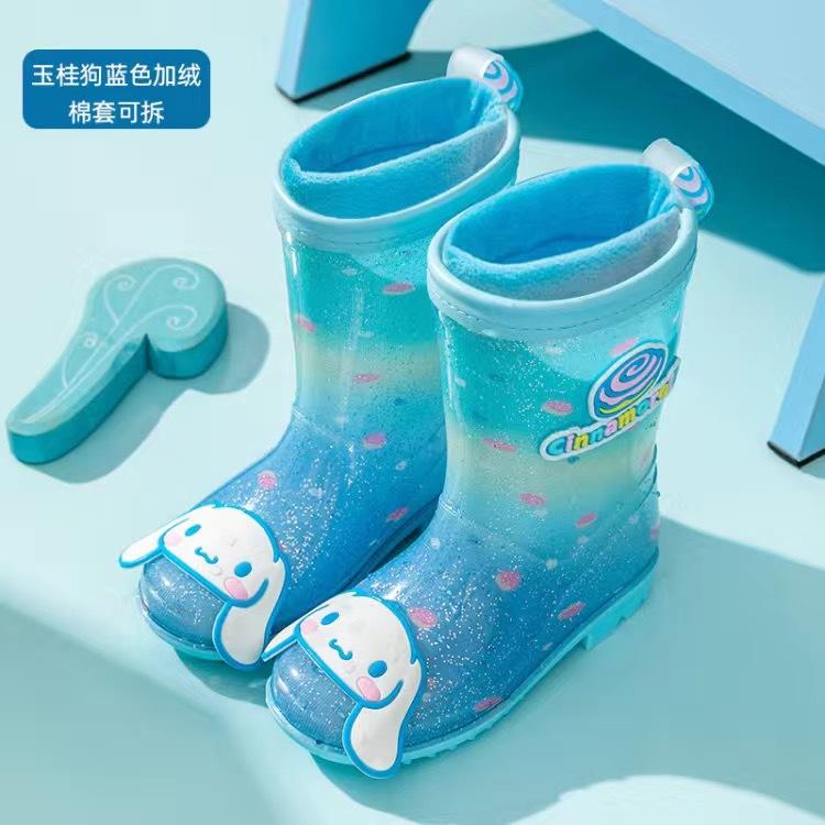 Children's Rain Boots Girls' Rain Boots Kindergarten Cartoon Little Princess Kuromi Cinnamoroll Girls' Rubber Boots
