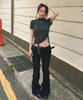 Sekeondeusolteu Low-Rise Flare Denim Pants (Low Black)
