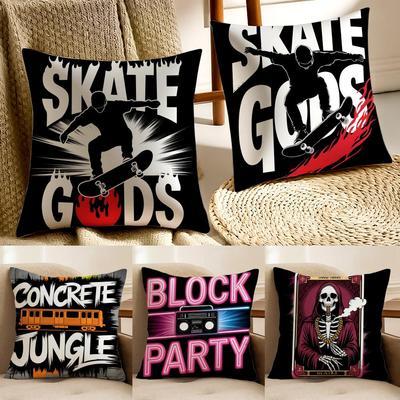 Hiphop Modemarke Graffiti Muster Kissenbezug Kissenbezug Staubmilbenfrei Wohnzimmer Sofa Dekor Kissen Zimmer