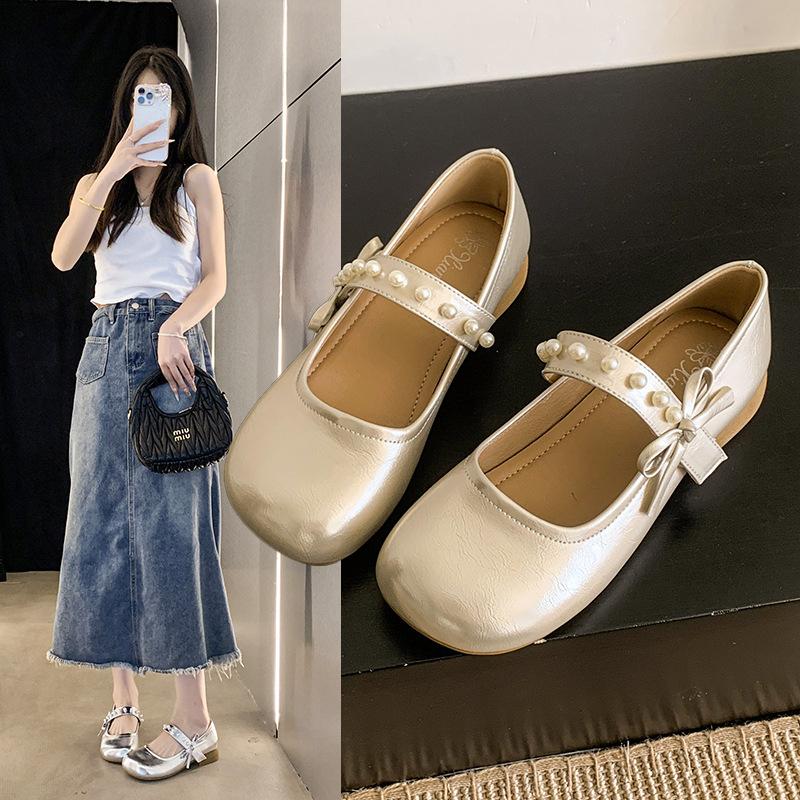 Autumn Mary Jane with skirt small leather shoes women's gentle evening French stunning new low-heeled single shoes women