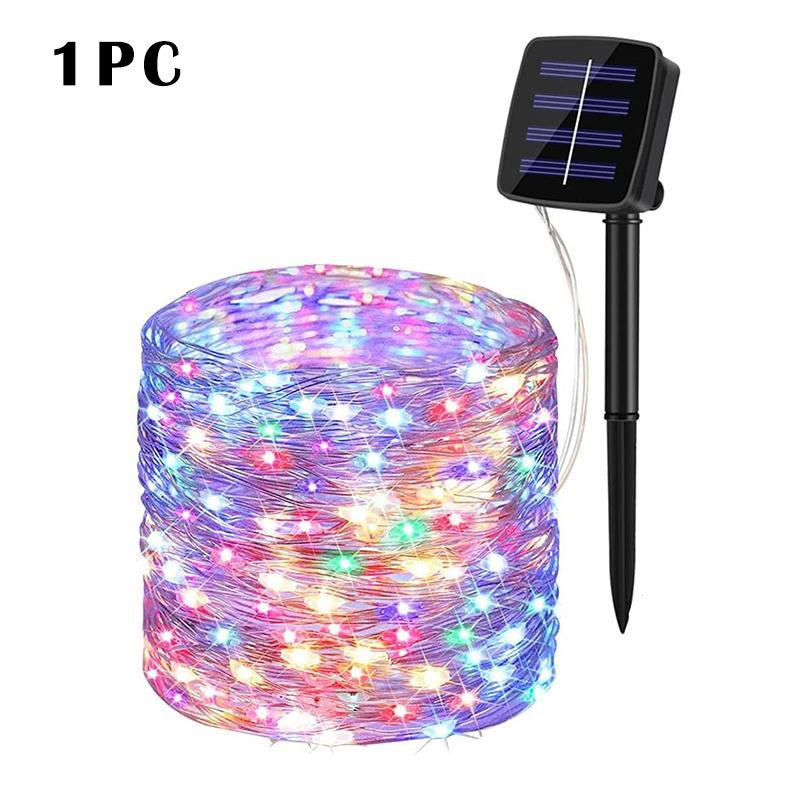 7m/12m/22m/32m Luzes solares externas à prova d'água Fada solar LED Luz de corda com 8 modos Luzes cintilantes para decoração de festa de jardim Casamento
