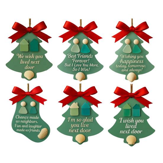 Strom/Ponožka Tvarované Mořské Sklo Přátelství Dekor Ručně Vyráběná Pobřežní Vánoční Závěsná Ozdoba na Vánoce Sváteční Domácí Dekorace