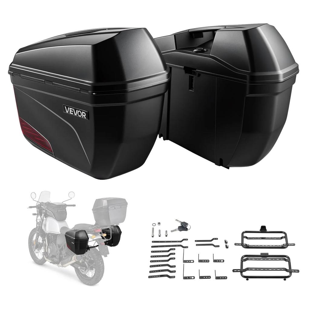 VEVOR Motorcycle Side Case 46L (23L*2) Universal ABS Motorcycle Saddle Case