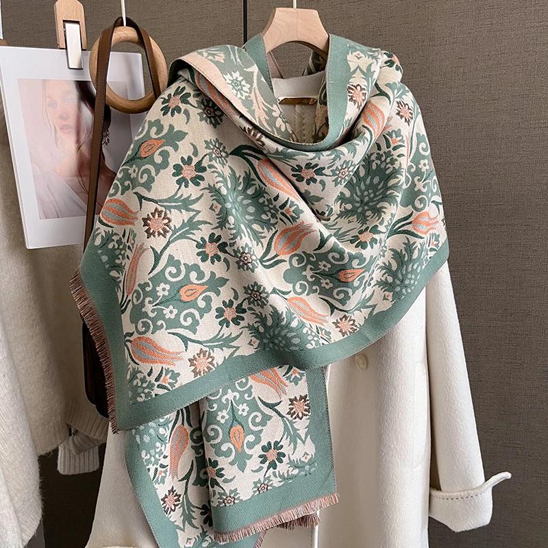 Winter Warm Cashmere Scarf for Women Luxury Pashmina Blanket Thick Shawl Wrap Neckerchief Fashion Bufanda Echarpe Poncho