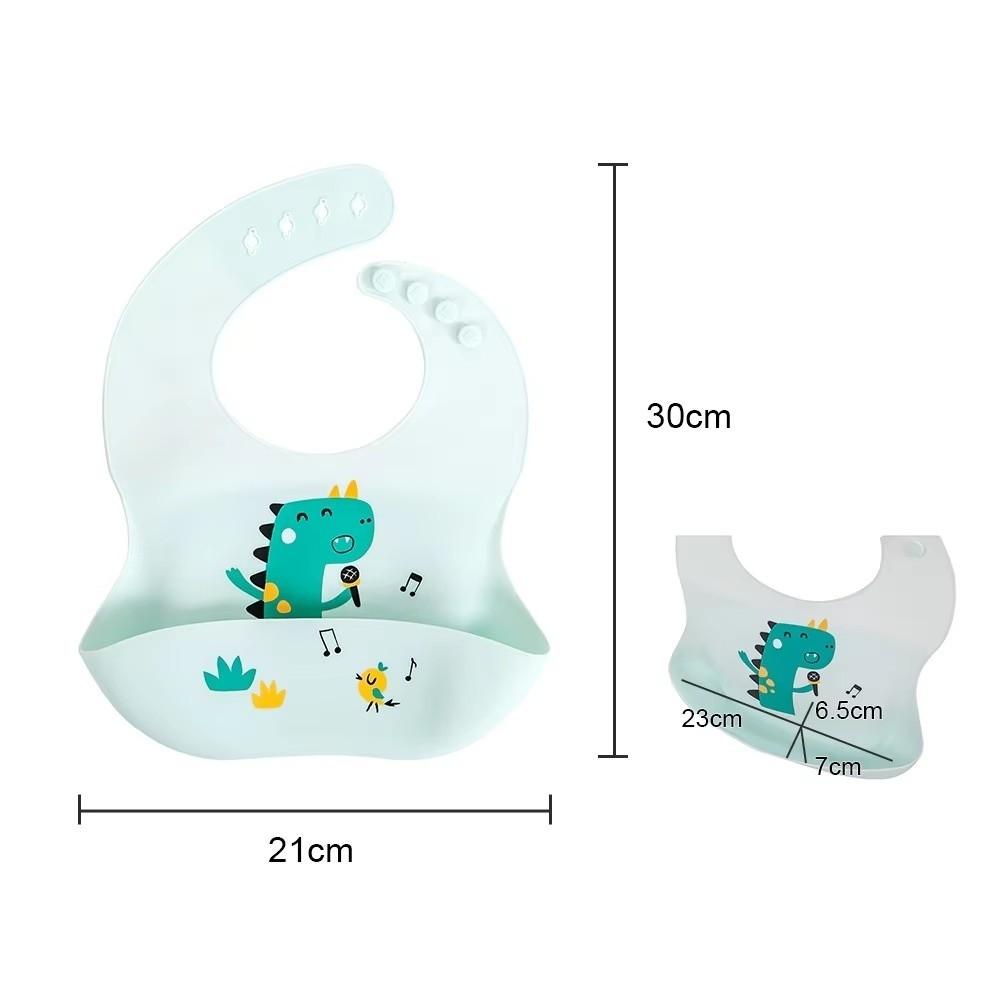 Cartoon Printed Baby Bibs Soft Silicone Toddlers Bibs Cute Waterproof Bibs  Newborn