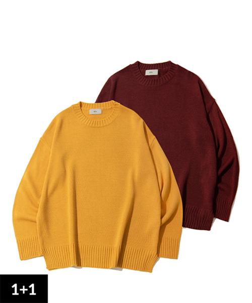 UNLC [1+1] Soft Overfit Round Knit [9Color]
