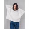 Crew neck sweater women's European, American autumn and winter new solid color versatile casual lazy pullover knitted sweater top