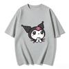 2026 Kuromi Tee Soft Cotton Short Sleeve Crew Neck Cute Print Lightweight Summer Top for Women Daily Casual Wear