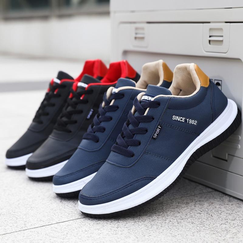 Men's shoes new men's casual leather shoes men's shoes low-top student versatile running shoes wear-resistant and non-slip work shoes