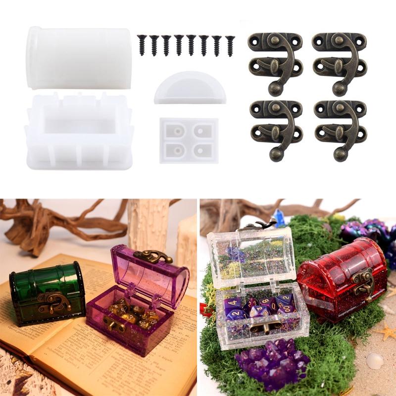 Diy Crystal Drop Glue Organizer Mold Container Resin Molds Storage Box Silicone Mold for DIY Epoxy Trinket Holder