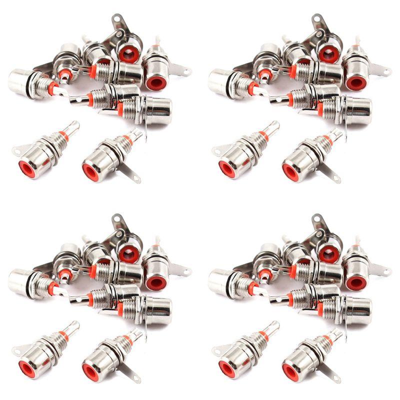 A84X-RCA Phono Chassis Panel Mount RCA Female Connector Socket 40 Pcs