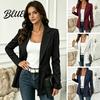 Blazer a Righe da Donna con un Bottone, Giacca Traspirante Business Casual da Lavoro per Ufficio, Cappotto a Maniche Lunghe con Collo a Lancia per l'Autunno