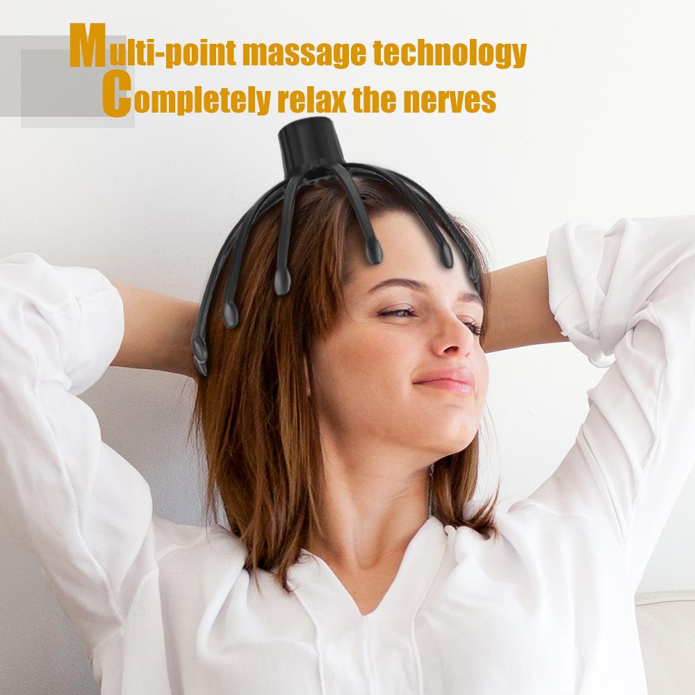 12/8 Claw Vibration Hode Massasjeapparat Blekksprut Stress Relief Deep Tissue Hodebunnsmassasje Trådløst helsevesen Point Elting Masajeador