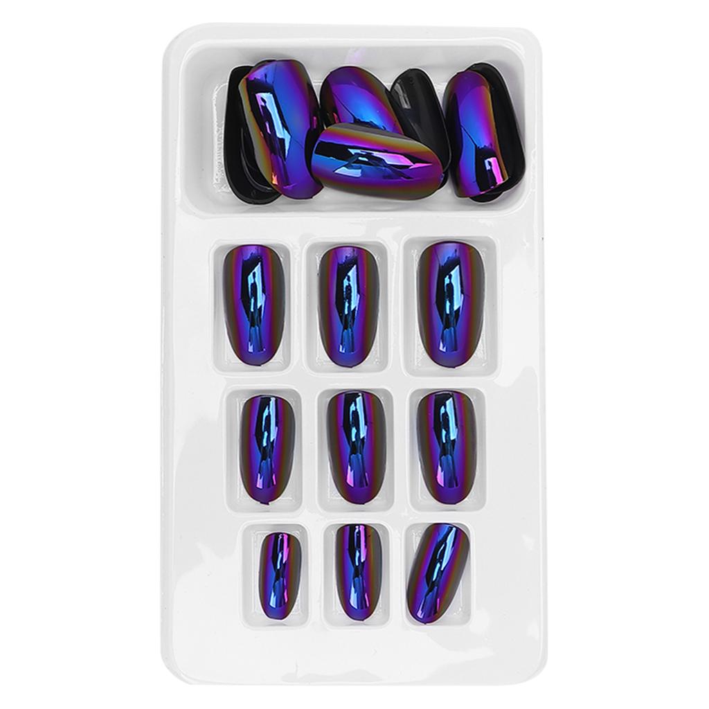 24pcs Fashionable Fake Nails Detachable Bright Color False Nail Patch Full Cover Nail Art Tips