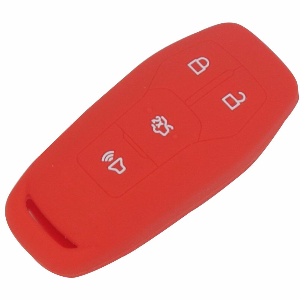 Jingyuqin Remote 4 Buttons Silicone Car Key Case Cover For Ford MKC MKX MKZ Edge Escape Focus Lincoln Smart Key Case Shell