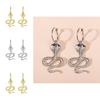 Trendy Gold And Silver Snake Earrings Minimalist Animal Style Ear Jewelry