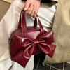 Metallic Stars Cute Bow PU Leather Large Capacity Handbag Shoulder Bag Crossbody Bags Phe Wallet Storage Bag Woman Bag Purse
