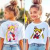 Sailor Moon Tshirt Printed Kids TShirt Boy Girl Unisex Summer Y2K Harajuku Loose Casual Short Sleeve Top for Chirldren Tees