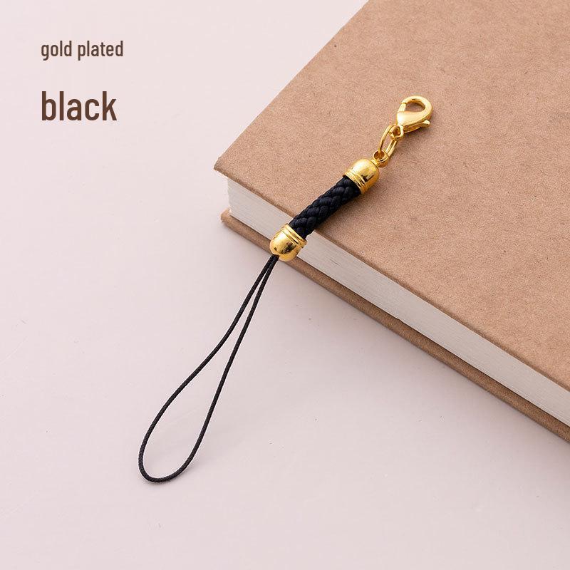 Gold Electroplated DIY Jewelry Accessory: Lanyard Lobster Clasp and Mobile Phone Pendant Rope