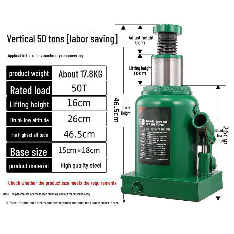 Multi-Capacity Vertical Hydraulic Jack: 5T, 10T, 20T, 50T for Car Tire Change & Repair