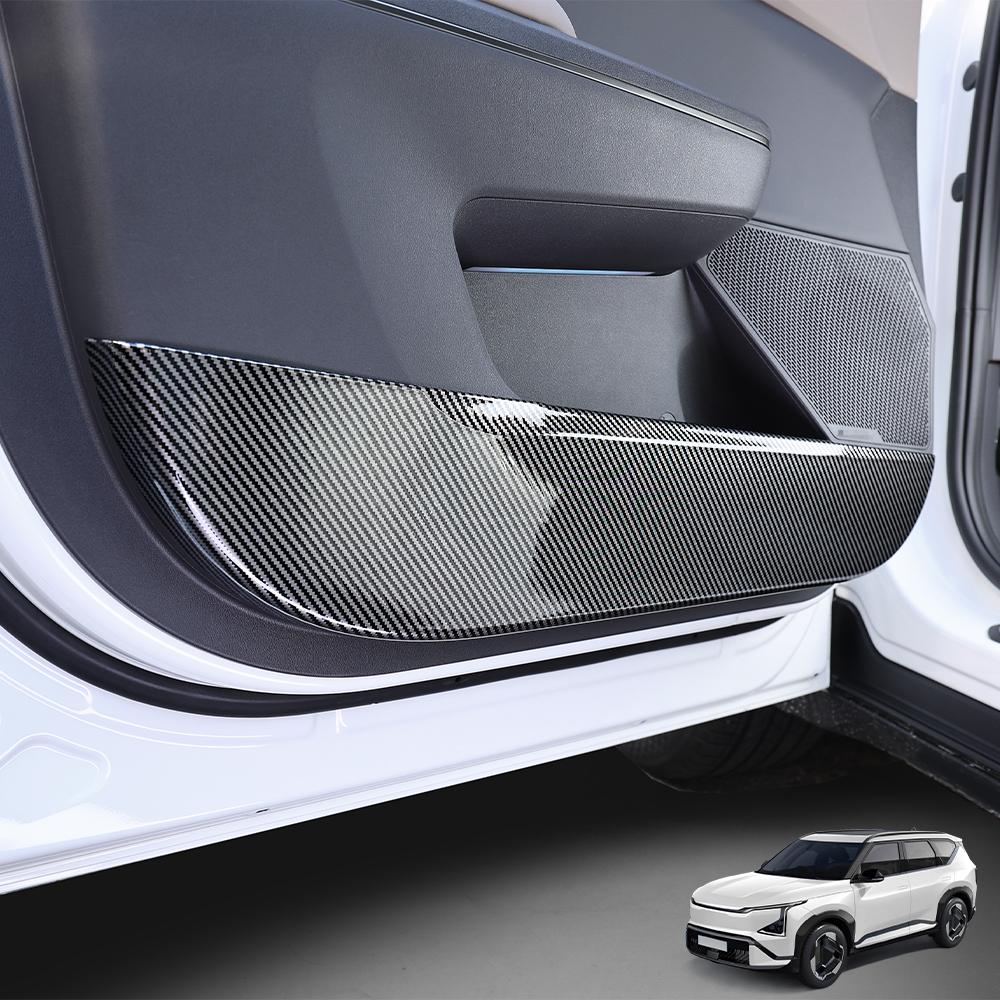 Für Kia EV5 2026 2026 Kohlefaser 4 Stück Tür Anti-Kick-Panel Abdeckung Zierleisten Innenraumleisten Dekorationszubehör