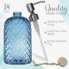 JASAI 18Oz Gem Patterned Glass Soap Dispenser for Kitchen, Refillable Hand Soap Dispenser with Rust Proof Stainless Steel Pump, Clear Soap Dispenser