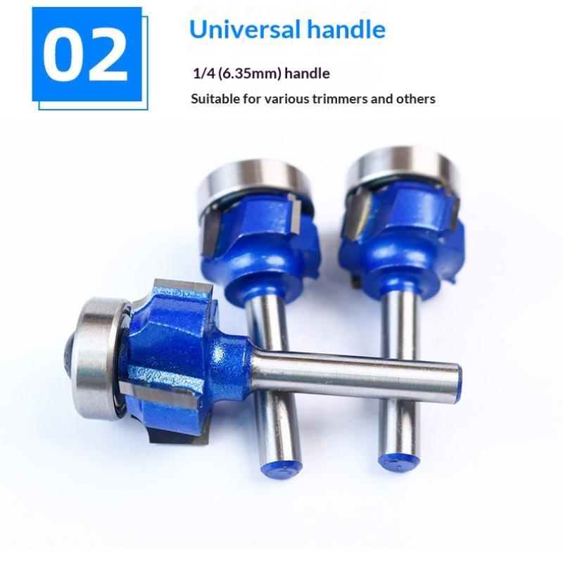 6.35Mm1/4 Shank Round Router Bit R1 R2 R3 4 Corner Woodworking Milling Cutter Trim Knife Edge Alloy Steel Classical Cutter Bit