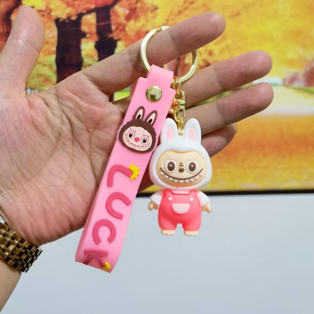Colorful Cartoon Pvc Sheep Keychain Adorable Soft Keyring for Bags and Cars