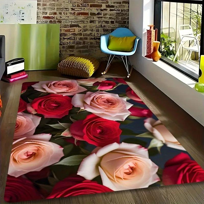 1PC Flag Pattern Kitchen Rugs Non-Slip Home Door Mats Pop Design Bathroom Rugs Bath Mat Carpet for Home Sink Laundry Decor
