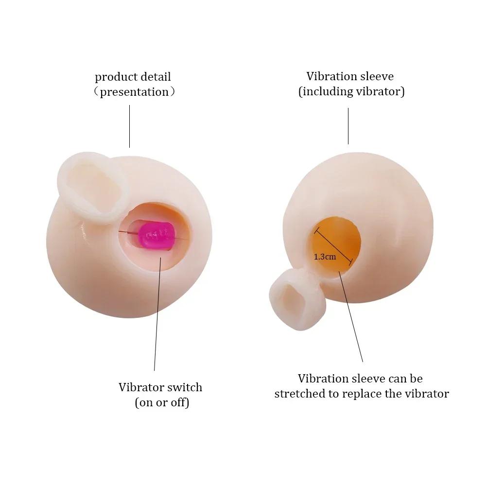 Wiederverwendbarer Intimartikel-Vibrator, Penis-Extender-Perlen, Penishülle, Extender, Vergrößerung, weicher Kopf, Kondom-Aufsatzball