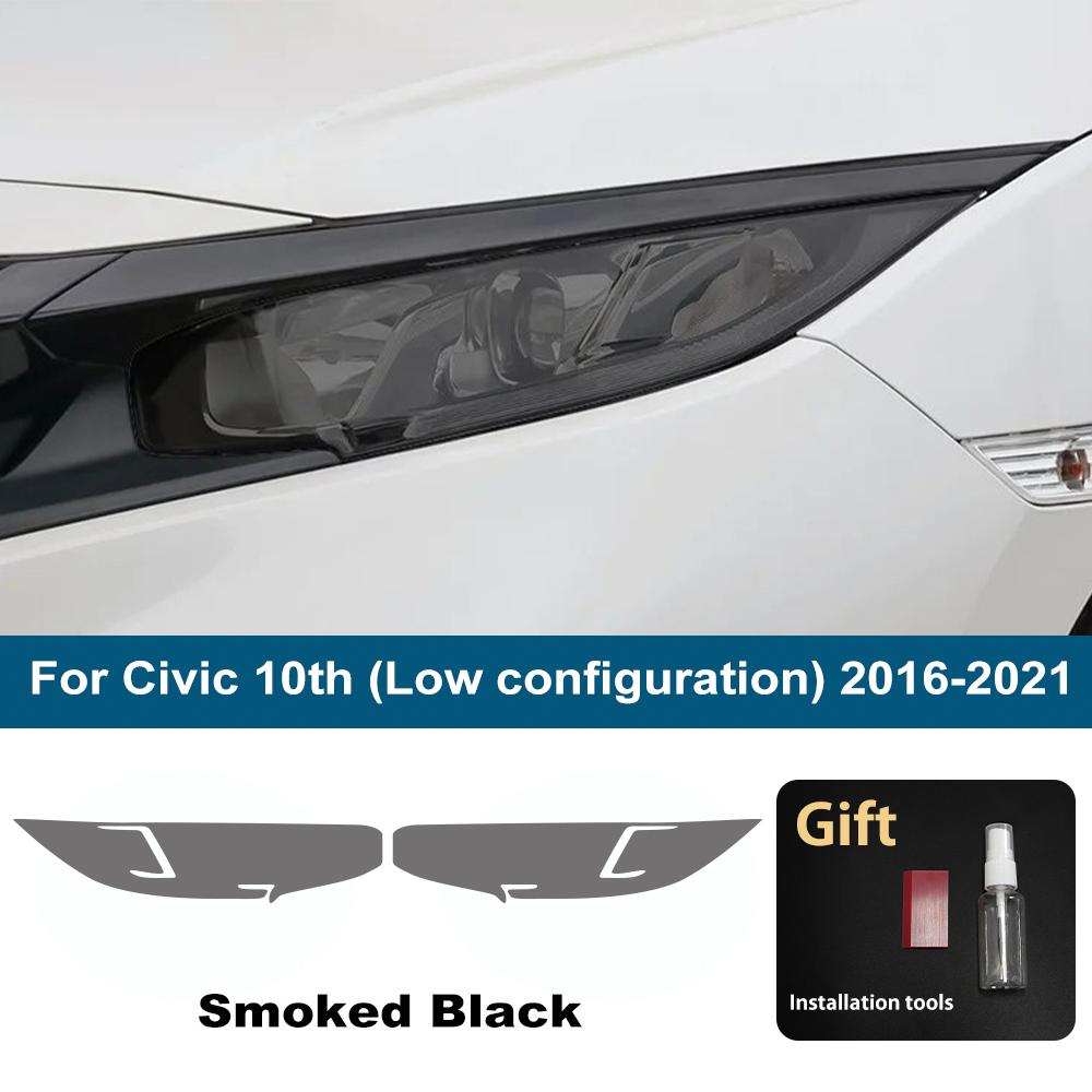 For Honda CR-V/HR-V/Vezel/Civic/Accord/Fit/Jazz/Pilot TPU Headlight Protective Film Smoke Black Anti-Scratch Vinyl Wrap Cover