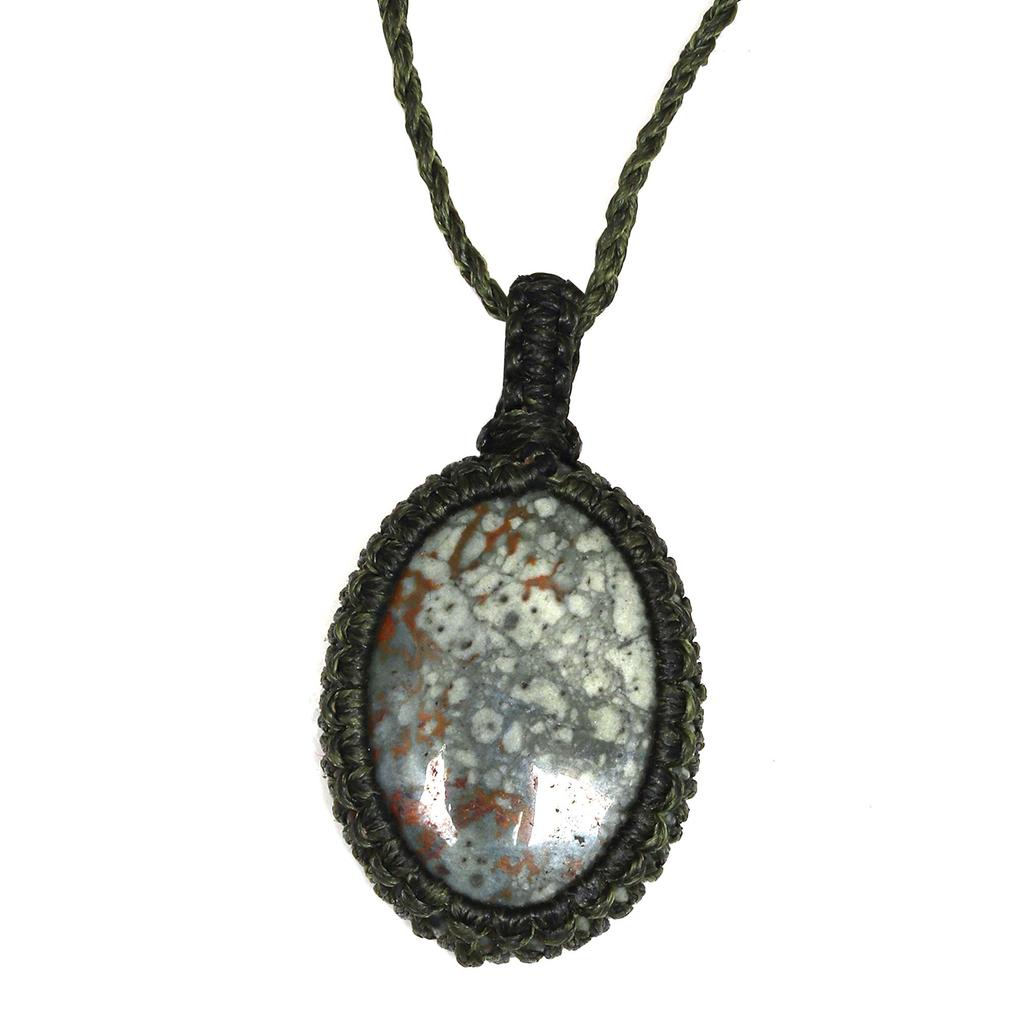 Jasper Macrame Handmade Necklace Gemstone Jewelry Thread 20-36''Ad Pendant