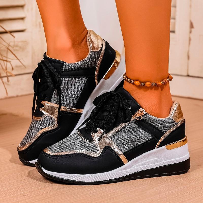 2025 New Women Sneakers New Platform Casual Shoes Leather Patchwork Sport Shoes Ladies Outdoor Running Vulcanized Shoes