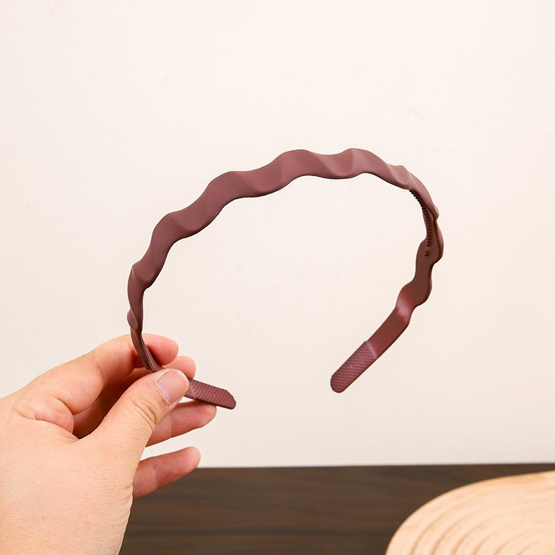 Nouveau Bandeau Simple à Motif Vague Dépoli pour Femmes Polyvalent Doux Antidérapant Accessoires Cheveux Fille Vacances à la Plage