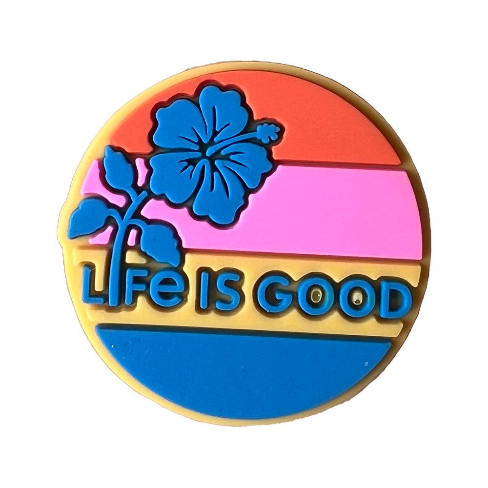 Letter Phrase Series Cartoon Clog Shoe Decorations: Cute PVC Flowers & Buckles