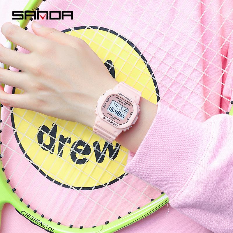Sanda Square Multifunctional Waterproof Luminous Sports Watch for Men & Women - Fashionable Student Wristwatch