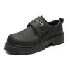 Derby Schuhe Herren neu matt High-End Herren Casual Schwarz Mickey großer Kopf Werkzeug kleine Lederschuhe