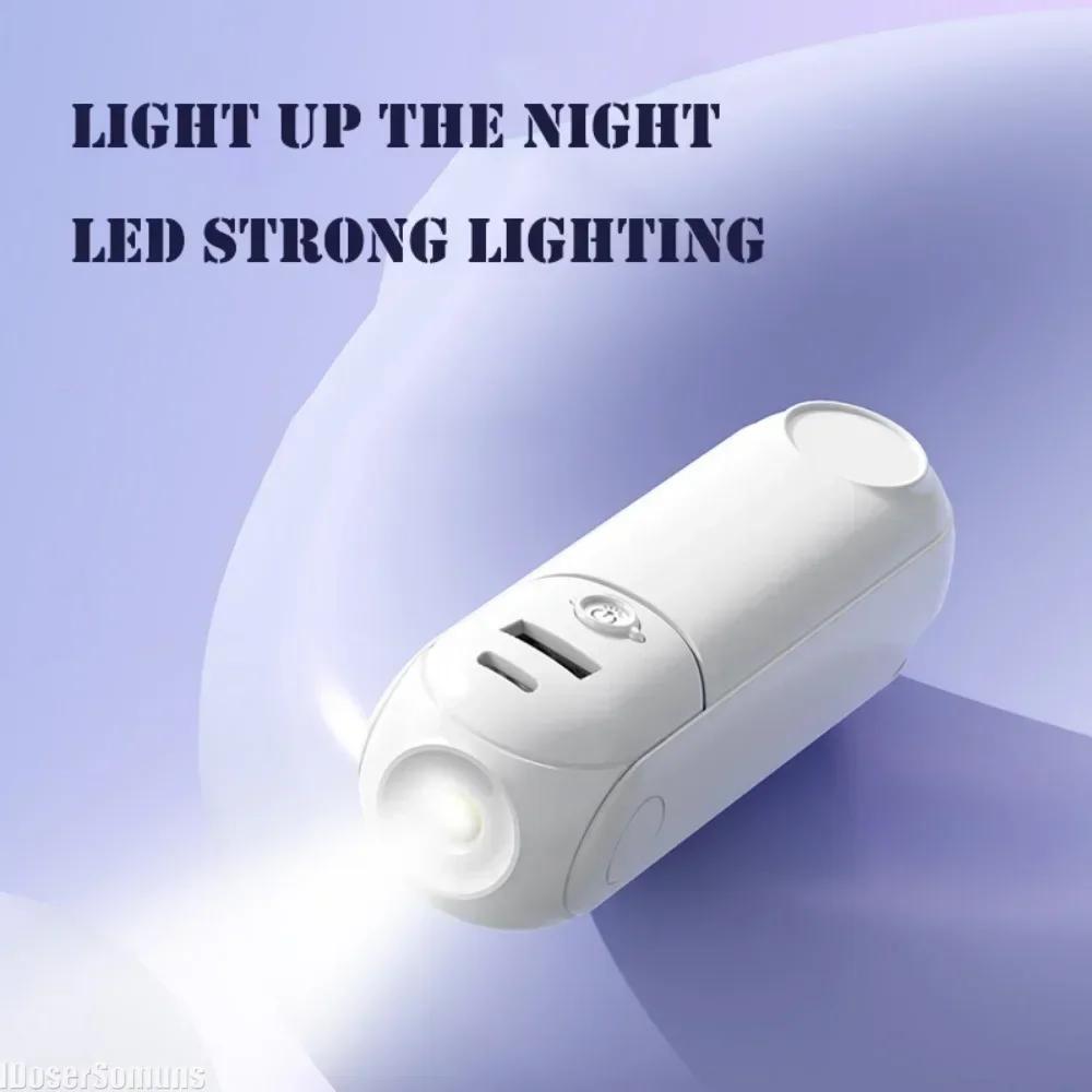 New Handheld Electric Fan USB Desktop Fan with LED Light Portable Mini Small Fan Mobile Phone Charging Bank Phone Stand Students